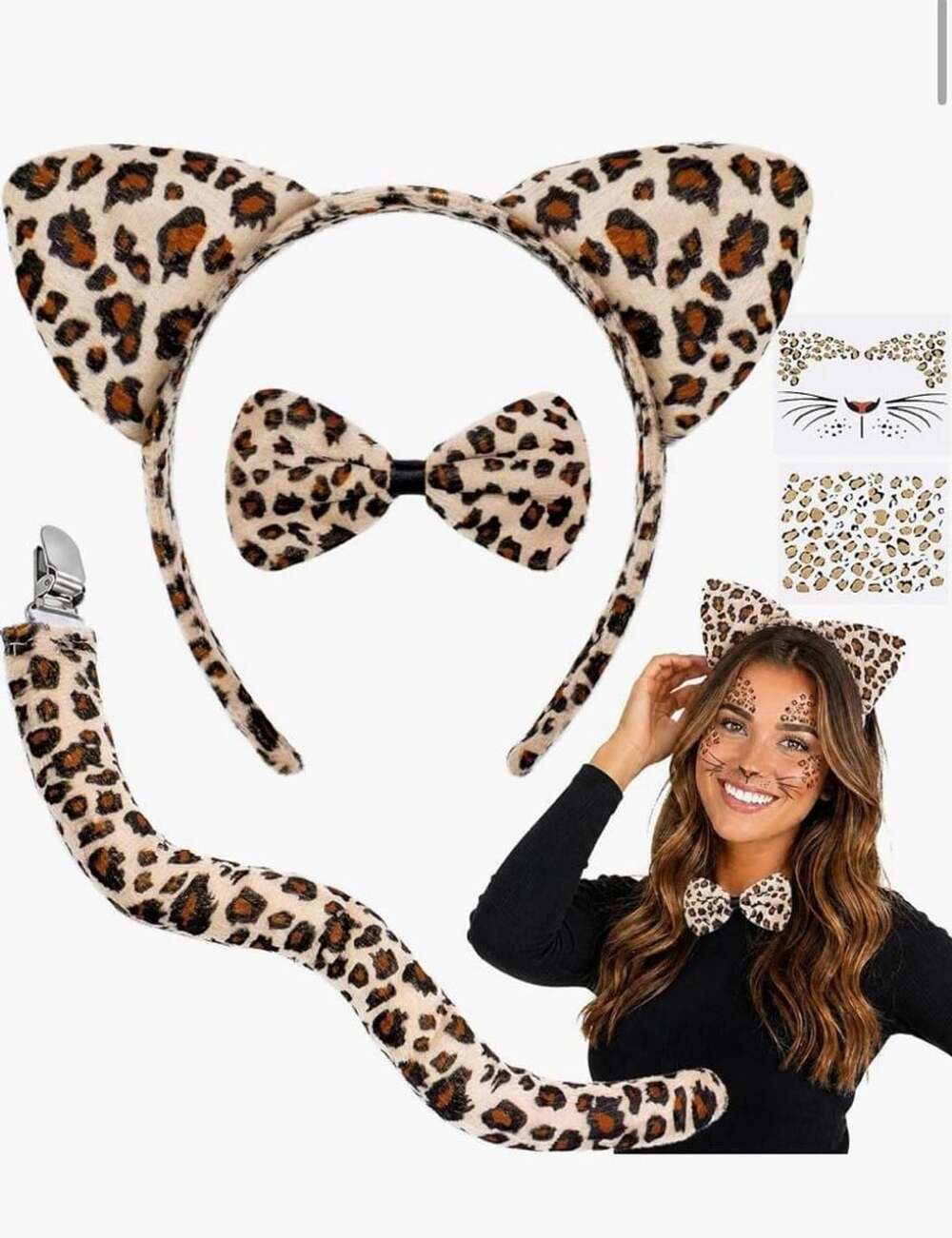 Nuolich Halloween Leopard Costume Accessories Set - New